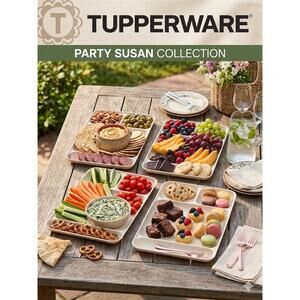 Vintage Tupperware Party Susan Divided Trays - Set of 4